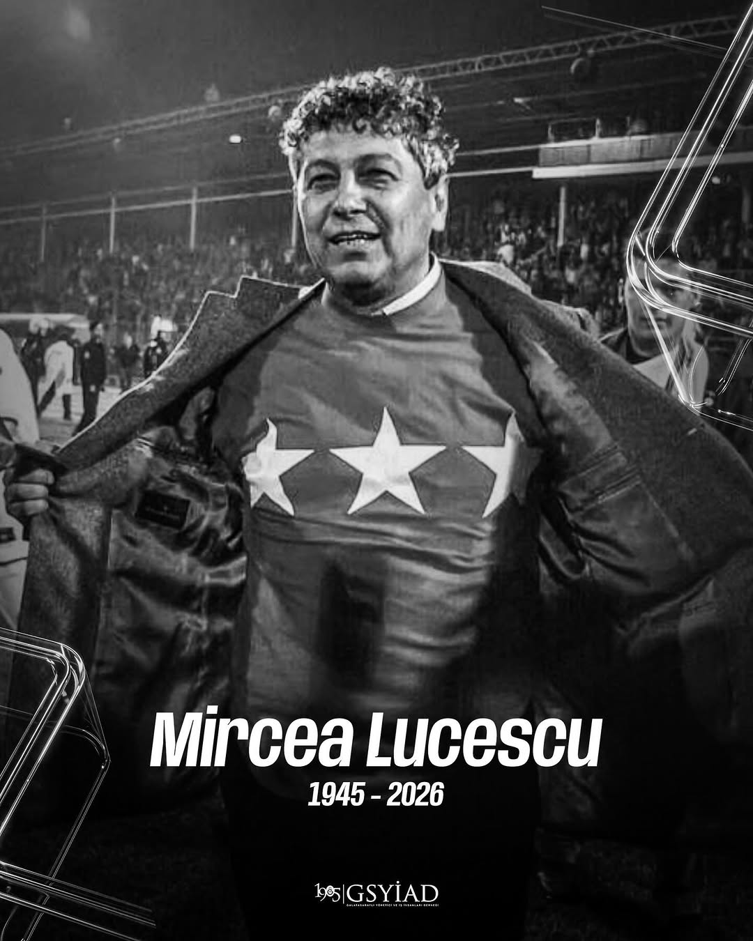 UEFA Süper Kupa ve 15. şampiyonluğumuzda da takımımızda teknik direktör olarak görev yapan Mircea Lucescu’nun ailesine, sevenlerine ve futbol camiasına başsağlığı dileriz.
