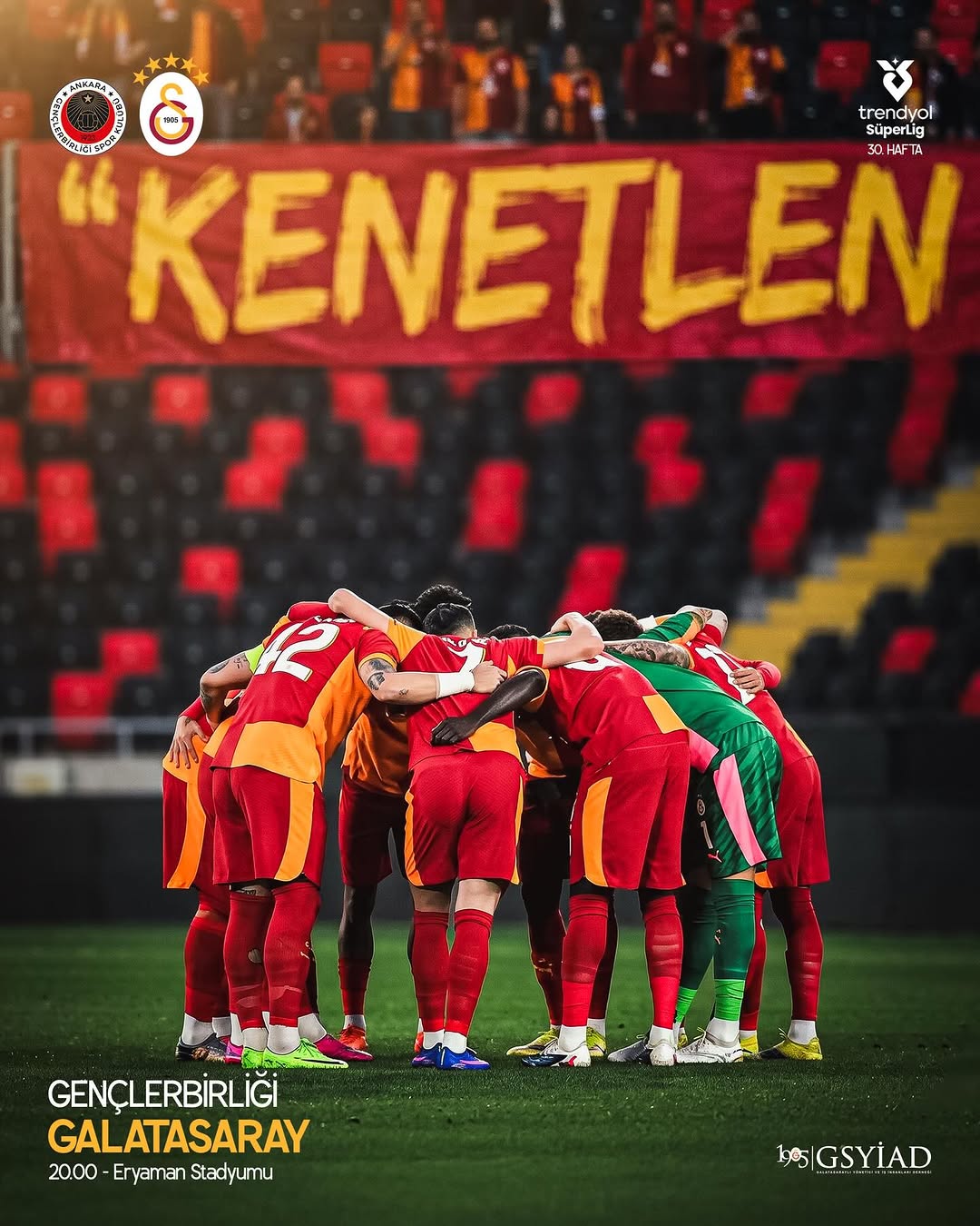 Trendyol Süper Lig’in 30. haftasında Gençlerbirliği ile karşılaşacak olan GALATASARAY’ımıza başarılar dileriz! 💛❤️

#BugünGünlerdenGALATASARAY